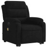 Sillón de masaje reclinable elevable terciopelo negro 3