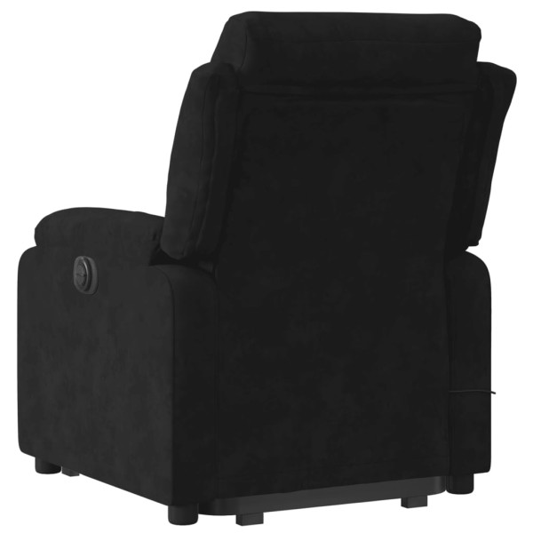 Sillón de masaje reclinable elevable terciopelo negro M 4