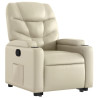 Sillón reclinable elevable cuero artificial color crema 3