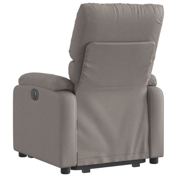 Sillón reclinable elevable tela gris taupe M 4