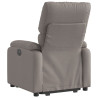 Sillón reclinable elevable tela gris taupe 4
