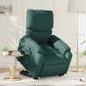 Sillón reclinable elevable tela verde oscuro 1