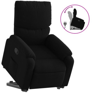 Sillón reclinable elevable tela negro H