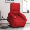 Sillón reclinable elevable cuero artificial rojo 1