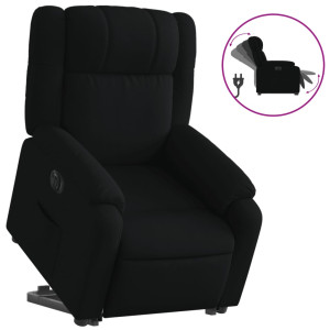 Sillón eléctrico reclinable elevable de tela negro H