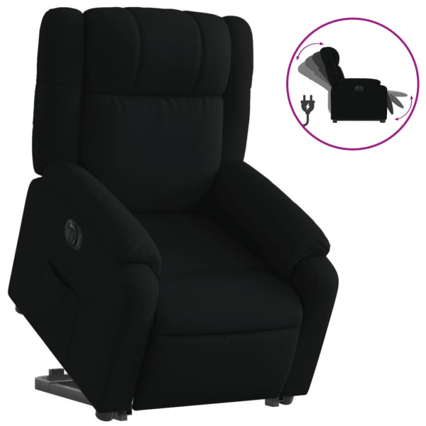 Sillón eléctrico reclinable elevable de tela negro M 2