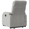 Sillón reclinable de masaje elevable tela microfibra gris claro 4