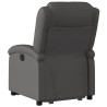 Sillón reclinable elevable cuero auténtico gris 4