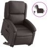 Sillón reclinable eléctrico pie cuero auténtico marrón oscuro 2
