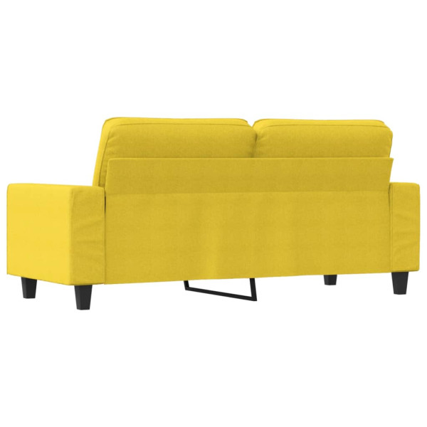 Sofá de 2 lugares 140 cm tecido amarelo-claro M 5
