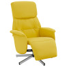 Sillón reclinable con reposapiés tela amarillo claro 2