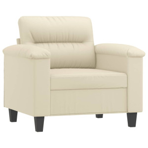 Sillón cuero sintético crema 60 cm H