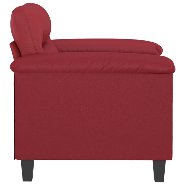 Sillón cuero sintético rojo tinto 60 cm M 4
