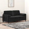 Sofá 2 lugares c/ almofadas decorativas 140 cm veludo preto 1