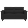 Sofá de 2 plazas de tela de microfibra negro 120 cm 3