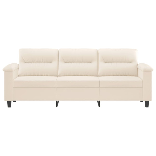 Sofá de 3 plazas de tela de microfibra beige 180 cm M 3