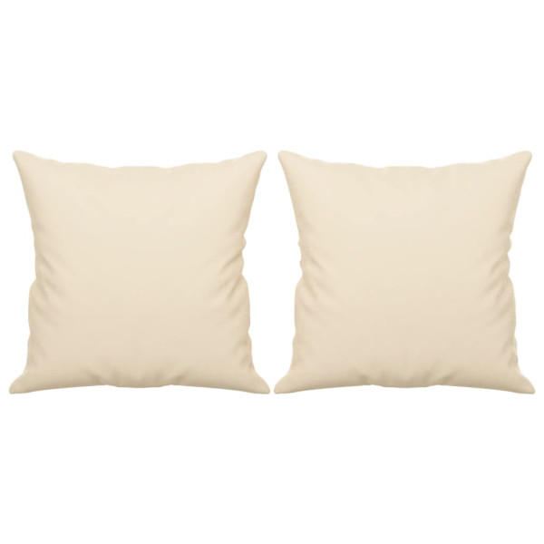 Sofá de 3 plazas con cojines tela de microfibra beige 180 cm M 5