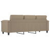 Sofá de 3 plazas de tela microfibra gris taupe 180 cm 5