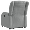 Sillón de masaje eléctrico reclinable elevable tela gris claro 5