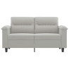 Sofá de 2 lugares 120 cm tecido de microfibra cinzento-claro 3