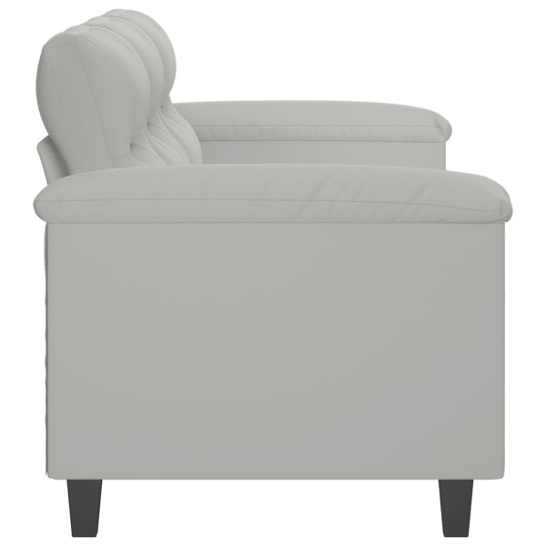 Sofá de 3 lugares 180 cm tecido de microfibra cinzento-claro M 4