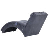 Chaise longue de massagem c/ almofada camurça artif. cinzento 4