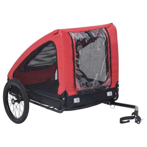 Remolque de bicicleta para mascotas rojo y negro D