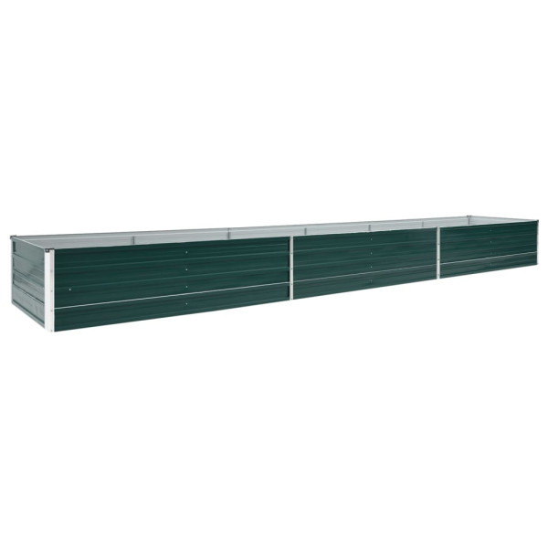 Canteiro elevado de jardim aço galvanizado 480x80x45cm verde M 2