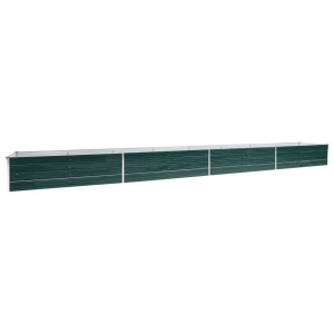 Canteiro elevado de jardim aço galvanizado 600x80x45 cm verde H