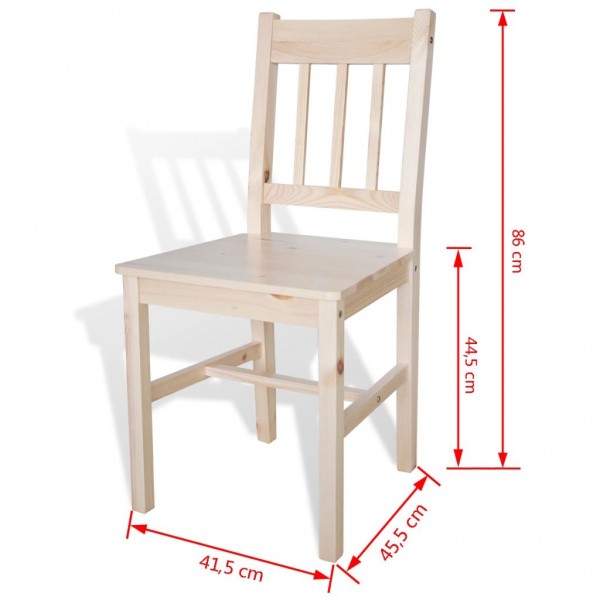 Sillas de comedor 6 unidades de madera de pino M 5