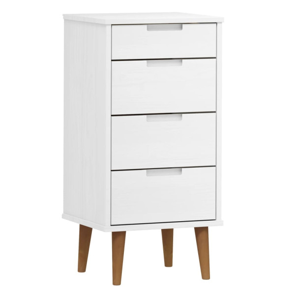 Mesita de noche MOLDE madera maciza de pino blanca 40x35x82 cm M 5