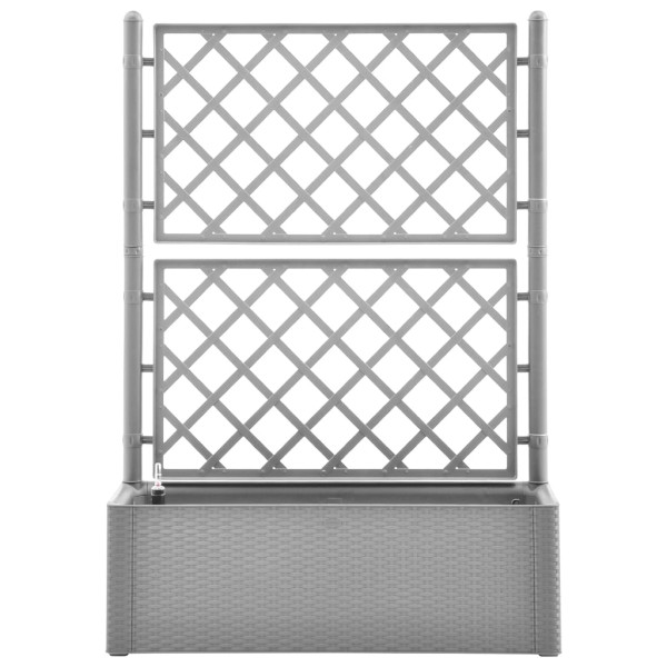 Arriate con enrejado y sistema de riego automático gris M 3