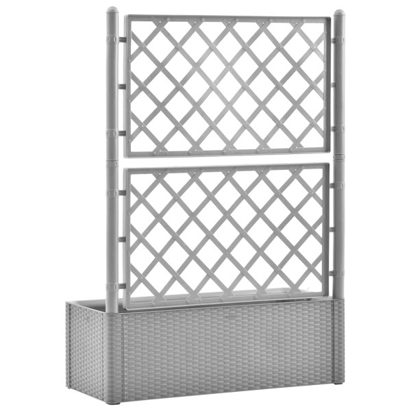 Arriate con enrejado y sistema de riego automático gris M 5