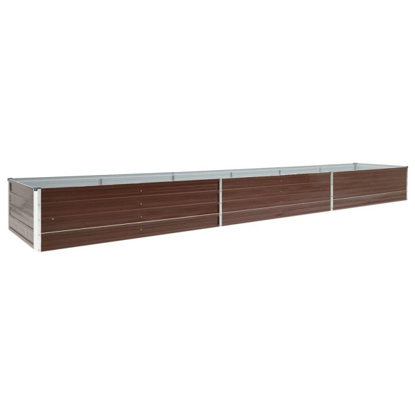 Canteiro elevado de jardim aço galvanizado 480x80x45cm castanho M 2