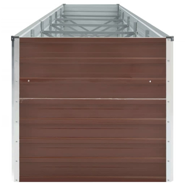 Canteiro elevado de jardim 480x80x77cm aço galvanizado castanho M 4