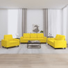 3 pcs conjunto de sofás tecido amarelo-claro 1