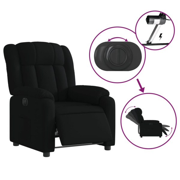 Sillón reclinable eléctrico de tela negro M 5