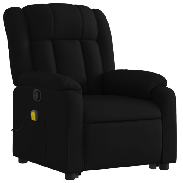 Sillón reclinable de masaje elevable tela negro M 3