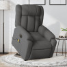 Sillón de masaje eléctrico reclinable elevable tela gris oscuro 1