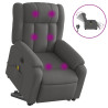 Sillón de masaje eléctrico reclinable elevable tela gris oscuro 2