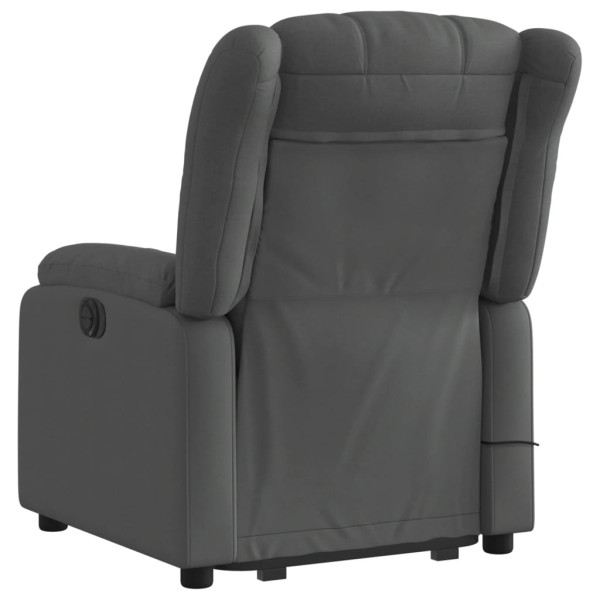 Sillón de masaje eléctrico reclinable elevable tela gris oscuro M 4