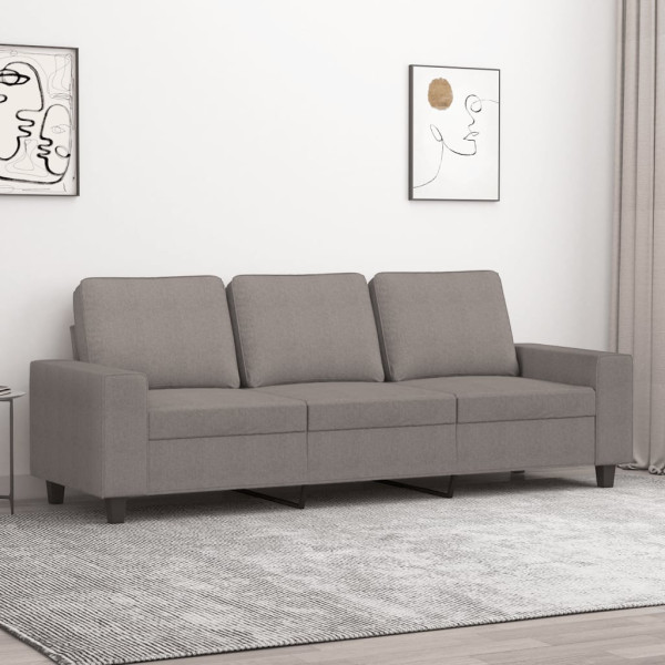 Sofá de 3 plazas de tela gris taupe 180 cm D
