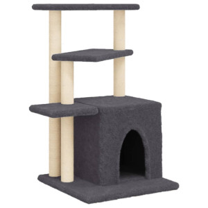 Árvore p/ gatos postes arranhadores sisal 83.5 cm cinza-escuro H