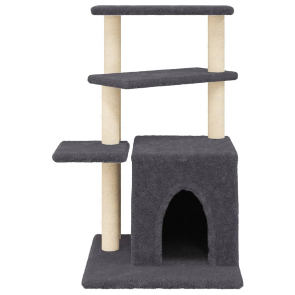 Rascador para gatos con postes de sisal gris oscuro 83.5 cm M 4