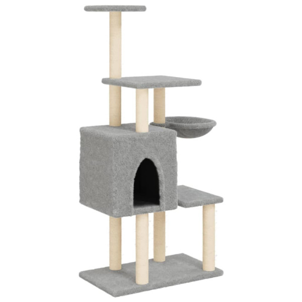 Árvore p/ gatos c/ postes arranhadores sisal 131 cm cinza-claro M 2