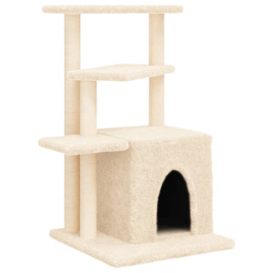 Árvore para gatos c/ postes arranhadores sisal 83.5 cm creme H