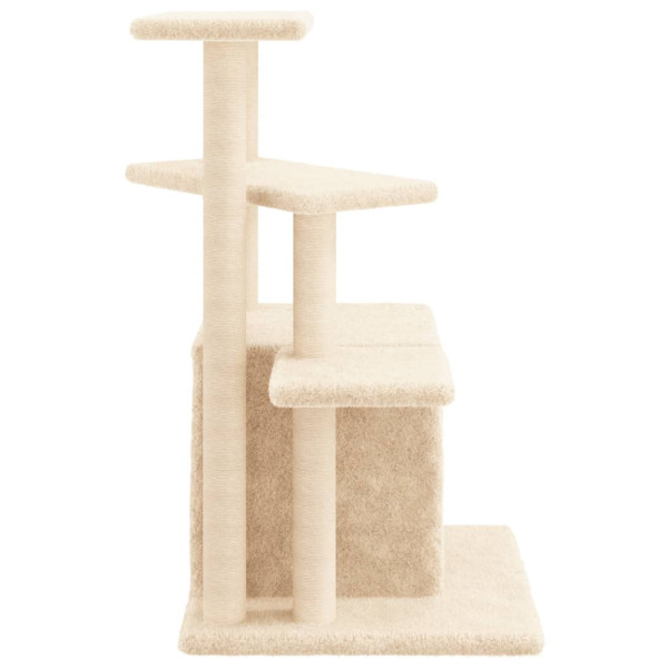 Árvore para gatos c/ postes arranhadores sisal 83.5 cm creme M 5