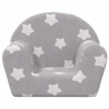 Sofá para niños felpa suave gris claro con estrellas 3
