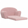 Sofá-cama infantil de 2 lugares pelúcia macia rosa 4