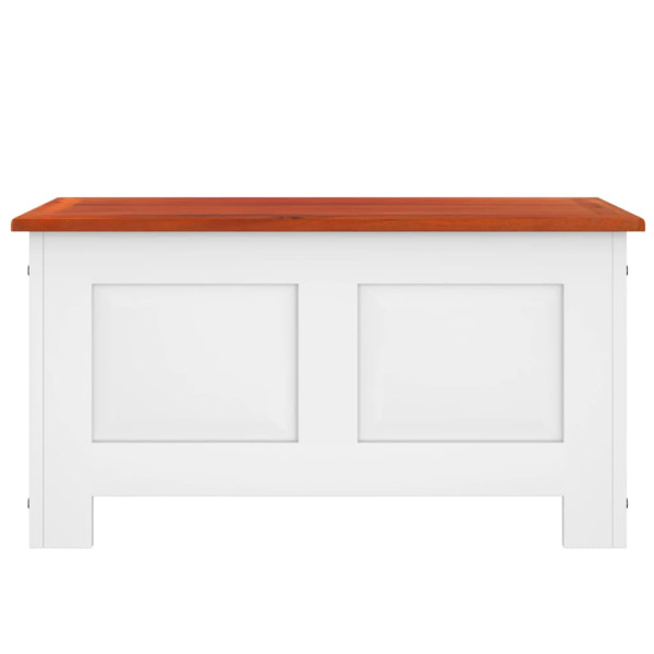 Baúl de almacenaje con tapa madera de acacia marrón y blanco M 4